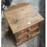 LOW PINE TWO DRAWER BEDSIDE CABINET