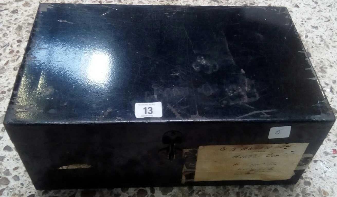 BLACK METAL DEED BOX