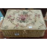SEWING BOX WITH HINGED LID & CONTENTS
