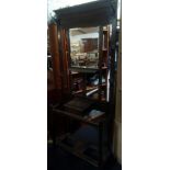 1930's HALL STAND WITH COAT HOOKS & BEVELLED MIRROR