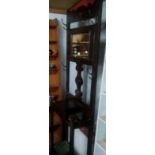 1920's OAK CARVED HALL STAND WITH COAT HOOKS & BEVELLED MIRROR (A/F)