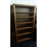 SET OF MODERN PINE BOOKSHELVES (3FT 3'' WIDE X 6FT TALL)