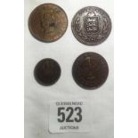 3 COPPER MODERN ERA COINS GUERNSEY ETC