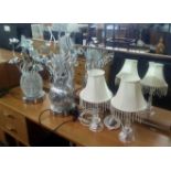 FOUR CONTEMPORARY TABLE LAMPS & SHADES