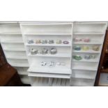 WHITE PAINTED MULTI SHELVED UNIT APPROX 8FT X 6FT 8'' TALL