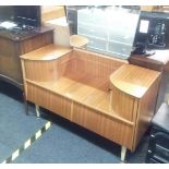 MID CENTURY TEAK STYLE DRESSING TABLE WITH MIRRORED BACK