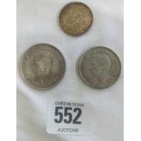 A HALF CROWN 1946, A FLORIN 1942 & A SHILLING 1946