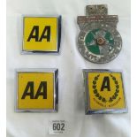 SMALL CARTON WITH AA BADGES & OTHERS