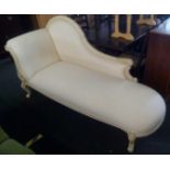 RE-UPHOLSTERED CREAM COLOURED CHAISE LONGUE