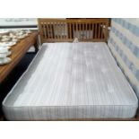 DOUBLE BED FRAME WITH SLATTED BASE & MATTRESS