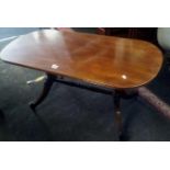 MAHOGANY COFFEE TABLE WITH TURNED LEGS
