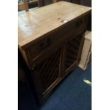MEXICAN CARVED PINE CUPBOARD WITH DRAWER 3ft WIDE