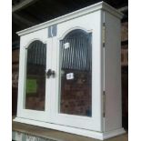 TWO DOOR WHITE MIRRORED MELAMINE CABINET