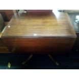 FINE QUALITY INLAID MAHOGANY PEDESTAL TABLE EXTENDING TO 54''