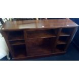 MAHOGANY VENEERED BOOK/DISPLAY SHELVING