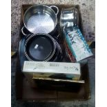 CARTON WITH KITCHEN SAUCEPANS ETC