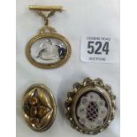 A VICTORIAN SWIVEL BROOCH & 2 OTHER BROOCHES