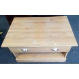 MODERN WOOD EFFECT TV CABINET WITH BRASS HANDLES & KEY