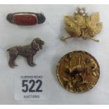 4 VARIOUS OLD BROOCHES