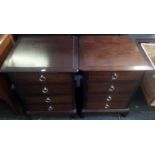 TWO MODERN STAG MINSTREL NARROW CHESTS OF DRAWERS