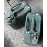 TWO WAR DEPARTMENT MARKED 1951 PETROL CANS