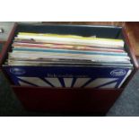 COLLECTION OF POP ALBUMS & SINGLES IN CARRY CASE