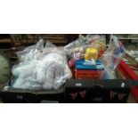 TWO CARTONS OF MIXED CHILDREN'S SOFT TOYS & PLASTIC TOYS