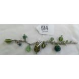 SILVER GREEN STONE BRACELET