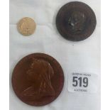 2 BRONZE MEDALLIONS DATED 1837