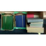 2 BOX'S OF 6 EMPTY STOCK BOOKS & BOX OF EMPTY ALBUMS & STOCK BOOKS