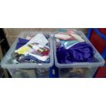 TWO CARTONS OF CLOTH REMNANTS & QUILTING CLOTH