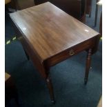 MAHOGANY PEMBROKE DROP LEAF TABLE WITH END DRAWER