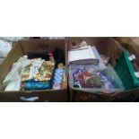 TWO CARTONS & ONE SMALL CARTON OF VARIOUS CRAFTING MATERIALS & COTTON PAPER