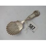 Georgian Scottish caddy spoon with shell shaped bowl Glasgow 1930 by P A