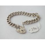 Good curve link silver necklace with padlock clasp - 41gms