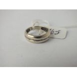 9ct white diamond band ring - size K - 2.68gms