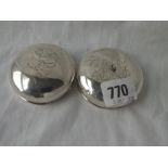 Two French jar covers - 2.5" wide