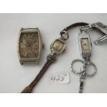 Three ladies deco wristwatches