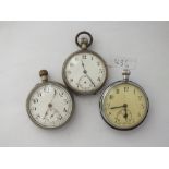 Three gents metal-cased pocket watches