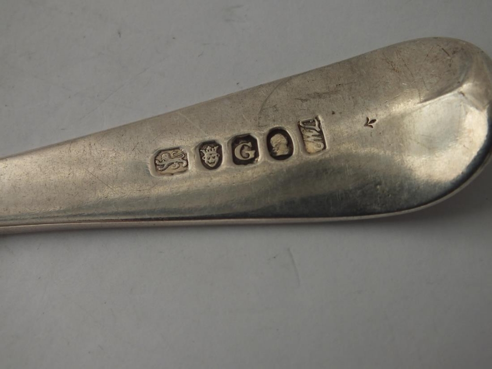 George III crested tablespoon London 1802 by J W 63gms - Image 3 of 3