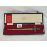Paper knife relating to 1953 Coronation by Goldsmiths Company - 8.5" long - original box