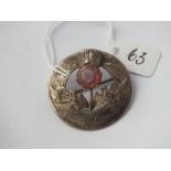 Scottish silver stone-set thistle brooch