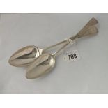 Two George III tablespoons - 1784/92 - 115gms