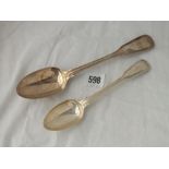 Victorian fiddle thread table and matching dessert spoon - London 1853 by GA - 147gms