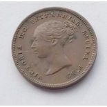 1844 half farthing - hint of lustre