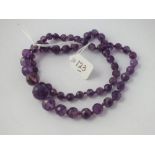 Amethyst bead necklace with 9ct clasp