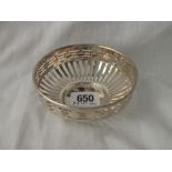 Pierced circular dish - 4.25" wide - B'ham modern - 52gms