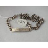 Silver identity bracelet and silver tusk pendant necklace - 44gms