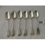 Six more Exeter teaspoons by various makers - 112gms