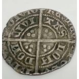 Edward III silver half groat - post-treaty 1369-77 S1640 - good bust vf very scarce